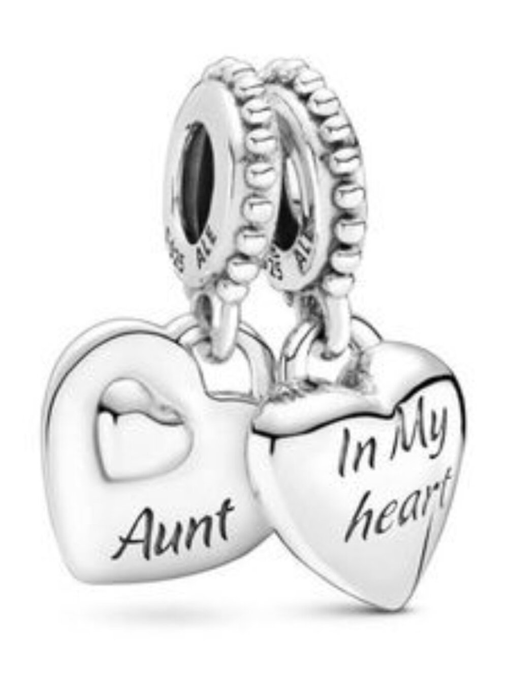 Aunt & Niece Split Heart Dangle Charm